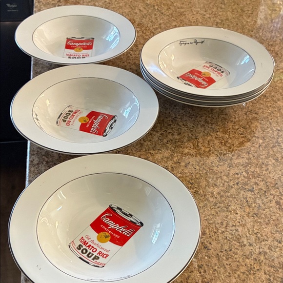 Rare Vintage Andy Warhol Campbell’s Soup Bowls. set of 6 manufactured by Block. - Picture 10 of 13